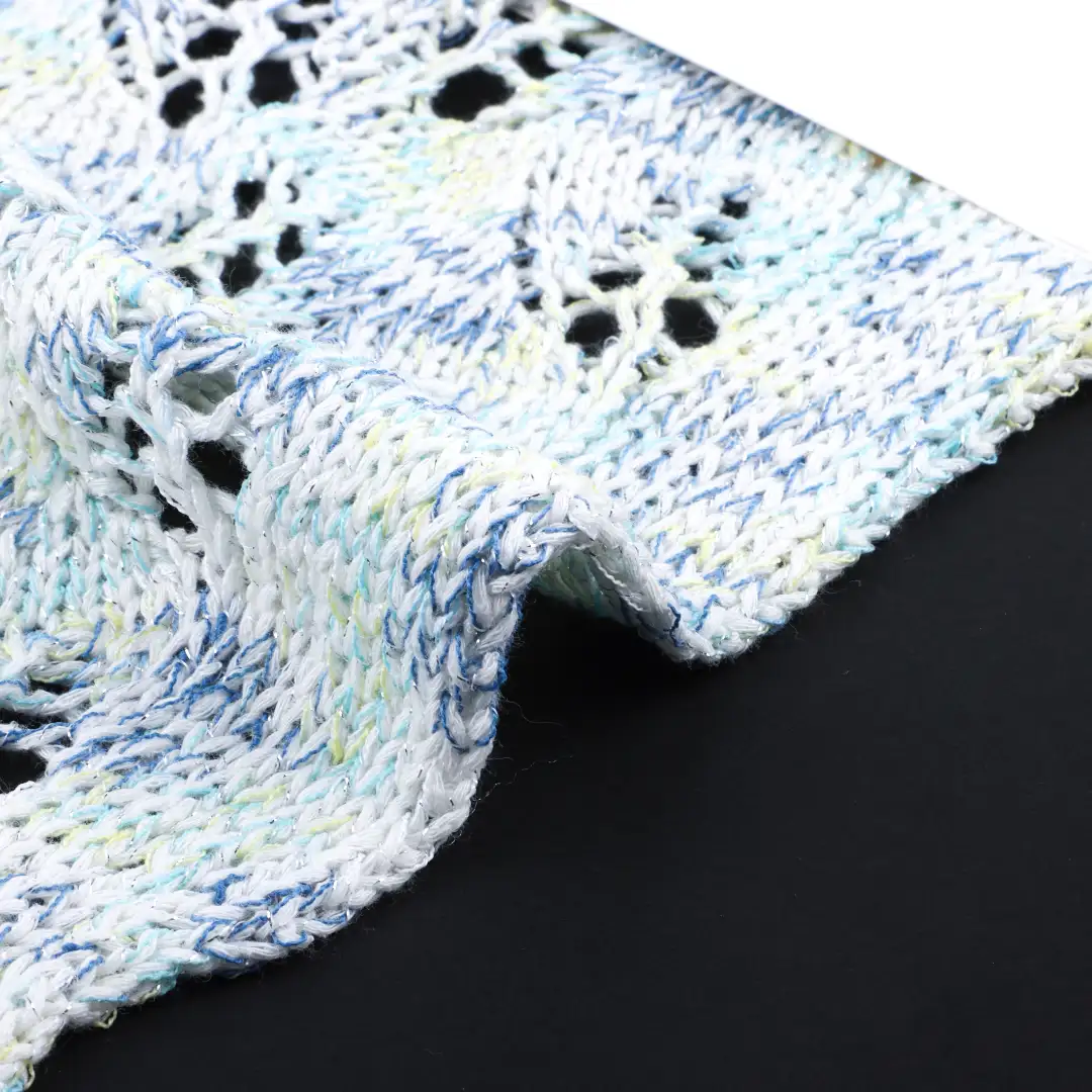 China Yarn for Crop Top,Round Neck Pullover (Sweater),Crew Neck Pullover (Sweater),Crop Top Pullover (Sweater) Twisted Yarn Twisted Yarn BCI Cotton Recycled Polyester Lurex Blue and white and yellow color buy from China wholesaler bulk order at wholesale price free worldwide shipping Alibaba