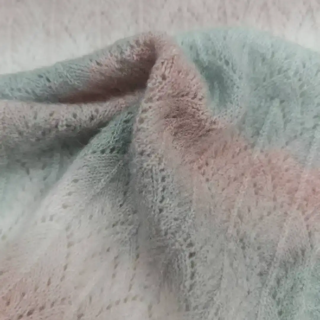 China Yarn for Open Cardigan (Sweater),Full-Zipper Cardigan (Sweater),Half-Zipper Cardigan (Sweater) Mossy Yarn Fancy Yarn Wool Acrylic Recycled Polyester Spandex pink gradient color buy from China wholesaler bulk order at wholesale price free worldwide shipping Alibaba