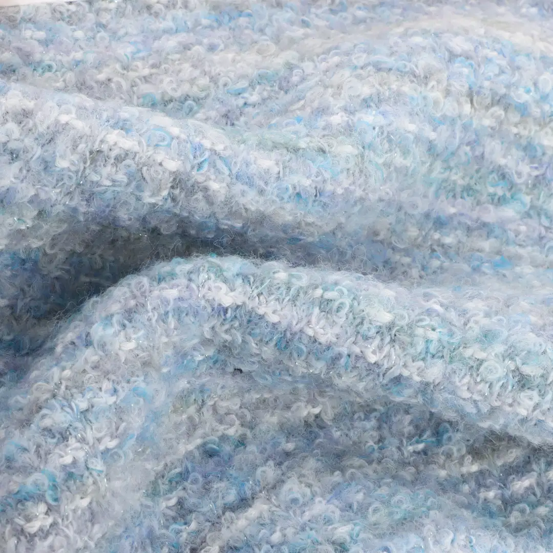 China Yarn for Half-Zipper Cardigan (Sweater),Shirt Long Sleeve Button (Sweater),Shirt Long Sleeve Zipper (Sweater),Shirt Half Sleeve Button (Sweater),Shirt Half Sleeve Zipper (Sweater) Boucle Yarn Fancy Yarn Recycled Polyester Polyester Wool Spandex BLUE MELANGE color buy from China wholesaler bulk order at wholesale price free worldwide shipping Alibaba