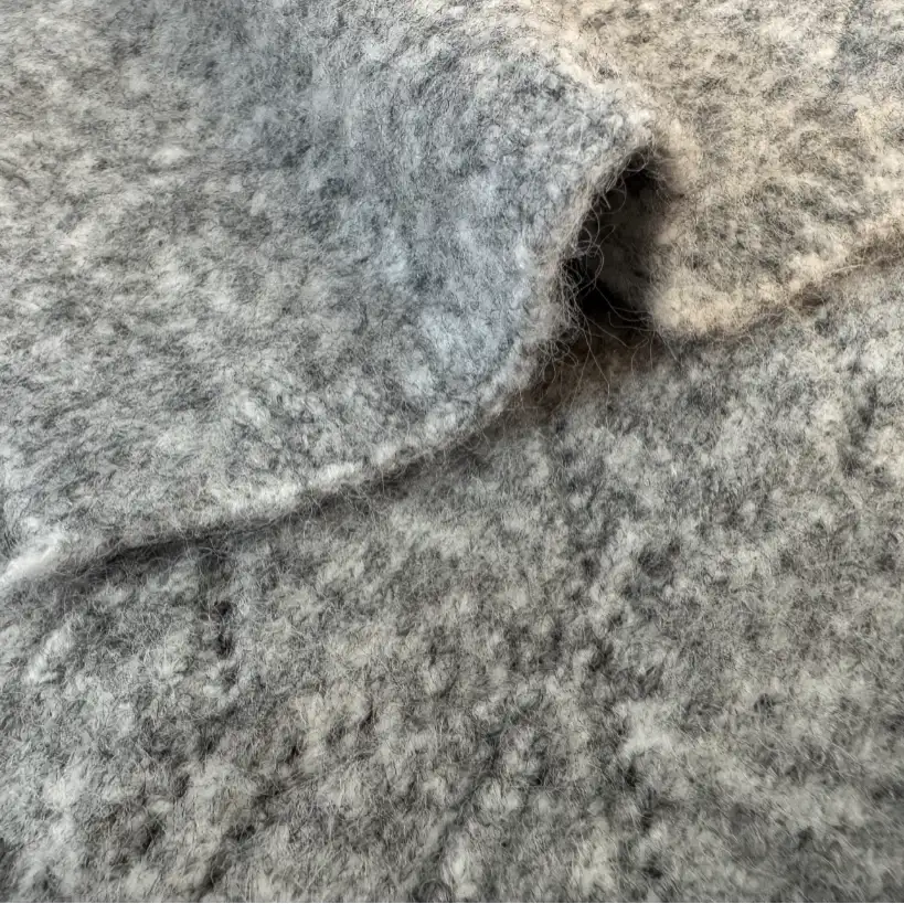 China Yarn for Half-Zipper Cardigan (Sweater),Shirt Half Sleeve Zipper (Sweater),Round Neck Pullover (Sweater),Crop Top Pullover (Sweater),Short Sleeve Cardigan and Mini Skirt Set (Sweater) Mossy Yarn Fancy Yarn Recycled Polyester Acrylic Nylon Elastane Light Grey color buy from China wholesaler bulk order at wholesale price free worldwide shipping Alibaba