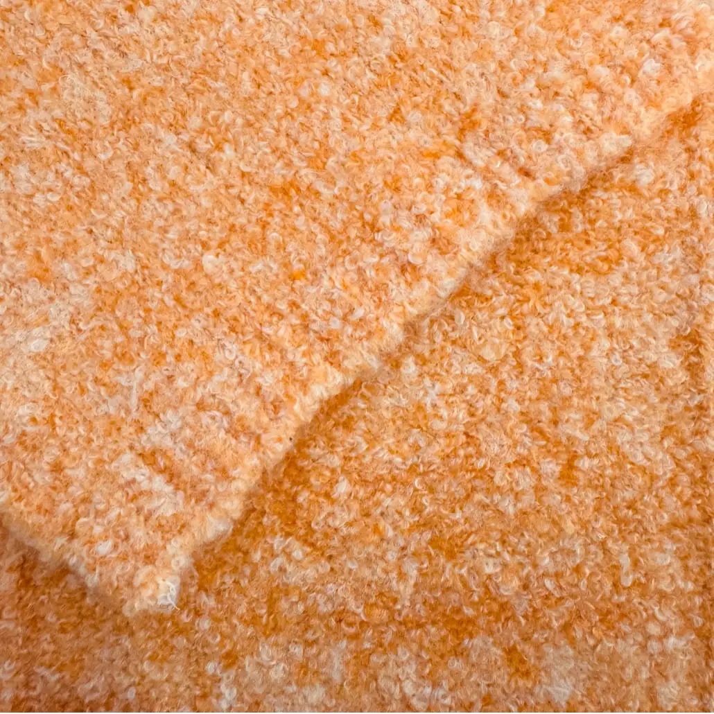 China Yarn for Open Cardigan (Sweater),Half-Zipper Cardigan (Sweater),Knitted Jacket (Sweater),Round Neck Pullover (Sweater),V-Neck Button Up Cardigan (Sweater) Boucle Yarn Fancy Yarn Recycled Polyester Acrylic Nylon Wool Elastane Orange color buy from China wholesaler bulk order at wholesale price free worldwide shipping Alibaba