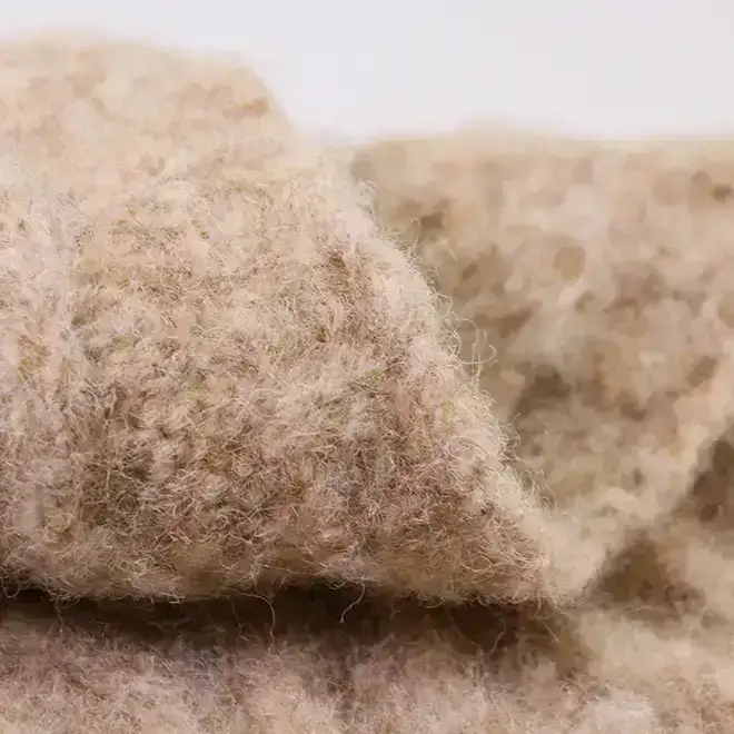 China Yarn for Round Neck Pullover (Sweater) Mossy Yarn Fancy Yarn Recycled Polyester Wool Acrylic Elastane Nylon Walnut brown color buy from China wholesaler bulk order at wholesale price free worldwide shipping Alibaba