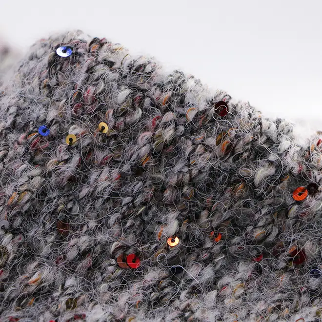 China Yarn for Open Cardigan (Sweater),Round Neck Pullover (Sweater),Crew Neck Pullover (Sweater),Crop Top Pullover (Sweater) Twisted Yarn Twisted Yarn Acrylic Polyamide Polyester Sequin Wool Black and white color buy from China wholesaler bulk order at wholesale price free worldwide shipping Alibaba