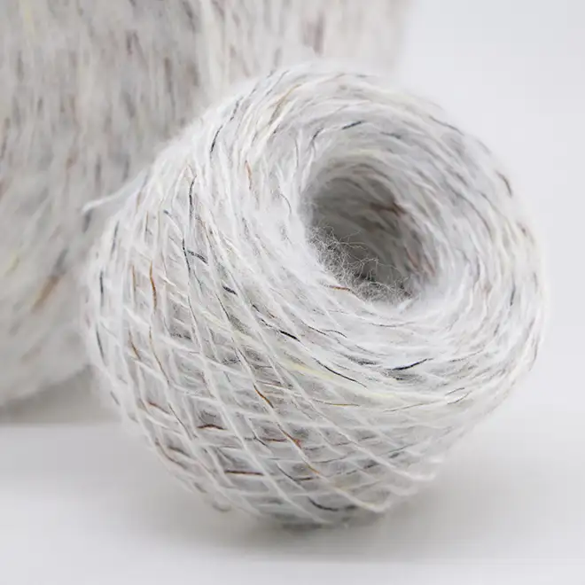 China Yarn for Open Cardigan (Sweater),Round Neck Pullover (Sweater),Crew Neck Pullover (Sweater),Crop Top Pullover (Sweater) Twisted Yarn Twisted Yarn Polyester Spandex Acrylic white color buy from China wholesaler bulk order at wholesale price free worldwide shipping Alibaba