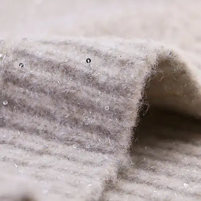 China Yarn for Round Neck Pullover (Sweater),Crew Neck Pullover (Sweater),T-shirt (Sweater),Skirt (Sweater) Twisted Yarn Twisted Yarn Recycled Polyester Acrylic Nylon Wool Elastane Sequin silver，white，brown color buy from China wholesaler bulk order at wholesale price free worldwide shipping Alibaba