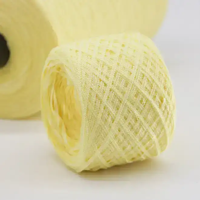 China Yarn for Round Neck Pullover (Sweater),Crew Neck Pullover (Sweater),T-shirt (Sweater),Skirt (Sweater) Flat Tape Yarn Fancy Yarn Acrylic Nylon Pink，yellow color buy from China wholesaler bulk order at wholesale price free worldwide shipping Alibaba