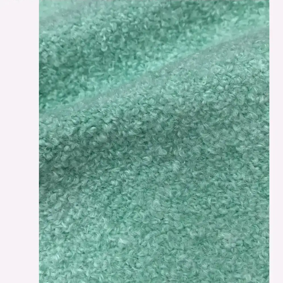 China Yarn for Hoodie,Overcoat,Ladies Vest (Sweater),Open Cardigan (Sweater) Boucle Yarn Fancy Yarn Wool Recycled Polyester Elastane 薄荷绿 color buy from China wholesaler bulk order at wholesale price free worldwide shipping Alibaba