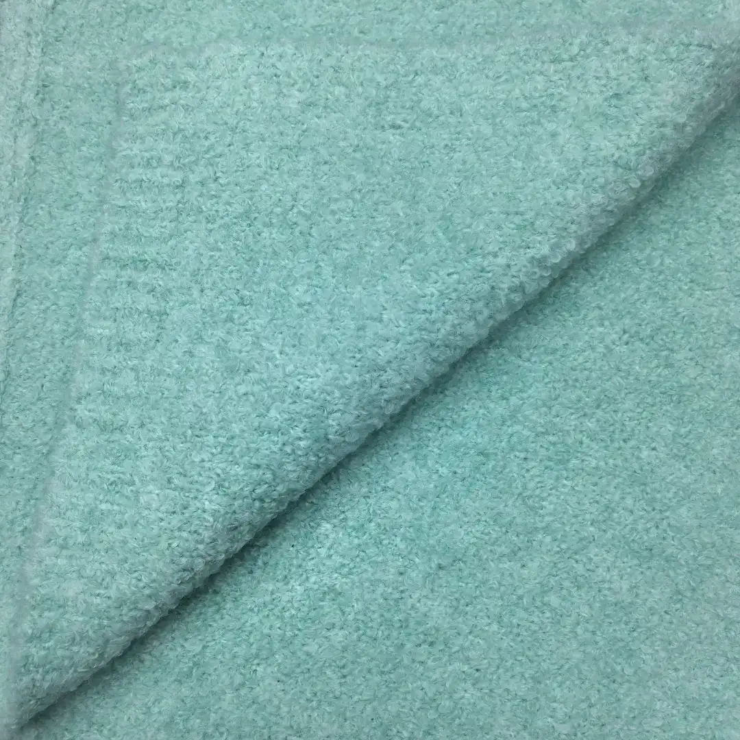 China Yarn for Hoodie,Overcoat,Ladies Vest (Sweater),Open Cardigan (Sweater) Boucle Yarn Fancy Yarn Wool Recycled Polyester Elastane 薄荷绿 color buy from China wholesaler bulk order at wholesale price free worldwide shipping Alibaba