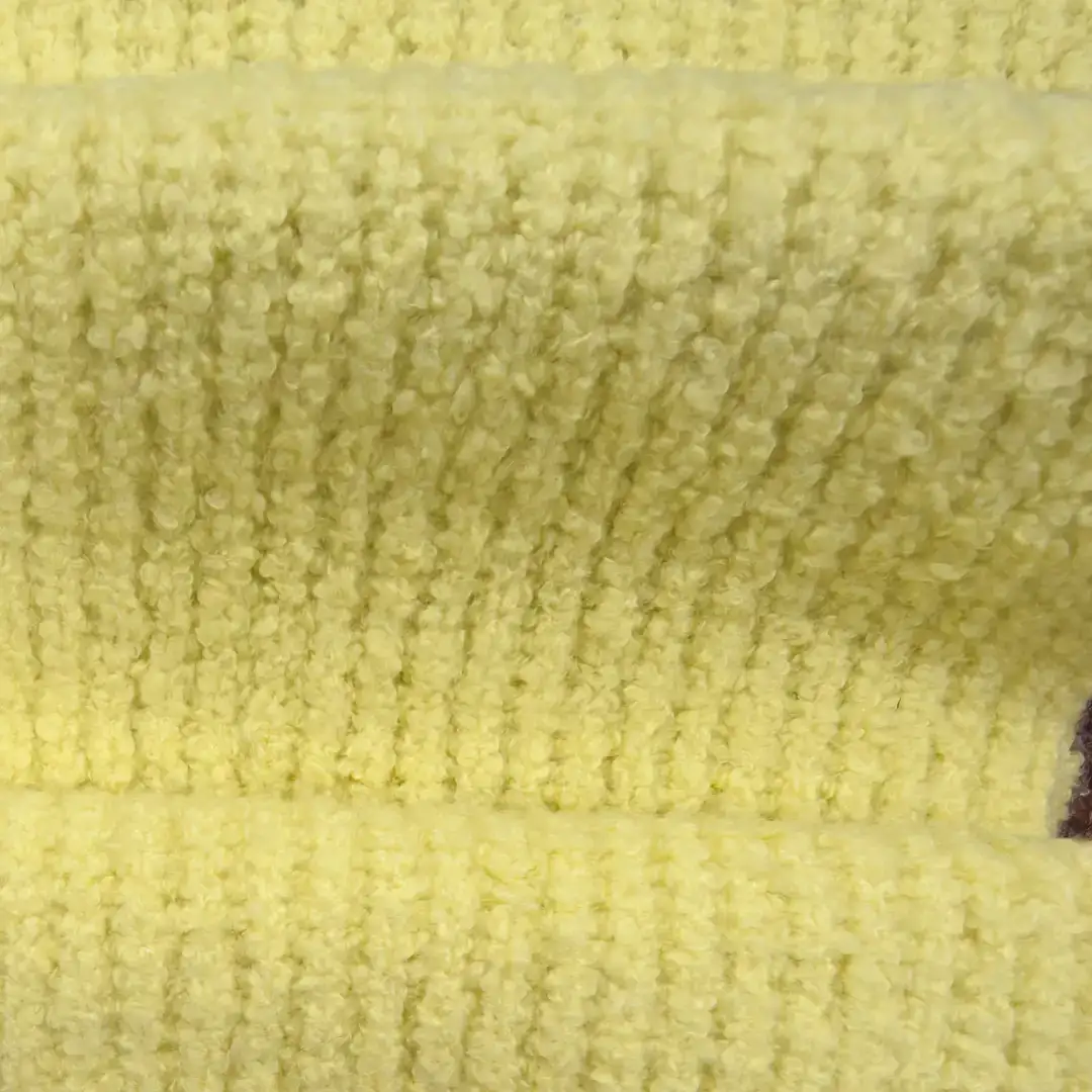 China Yarn for Jogger,Hoodie,Ladies Vest (Sweater),Open Cardigan (Sweater),Round Neck Pullover (Sweater),Crew Neck Pullover (Sweater),Crop Top Pullover (Sweater) Boucle Yarn Fancy Yarn Wool Recycled Cotton Recycled Polyester Elastane 黄色 color buy from China wholesaler bulk order at wholesale price free worldwide shipping Alibaba