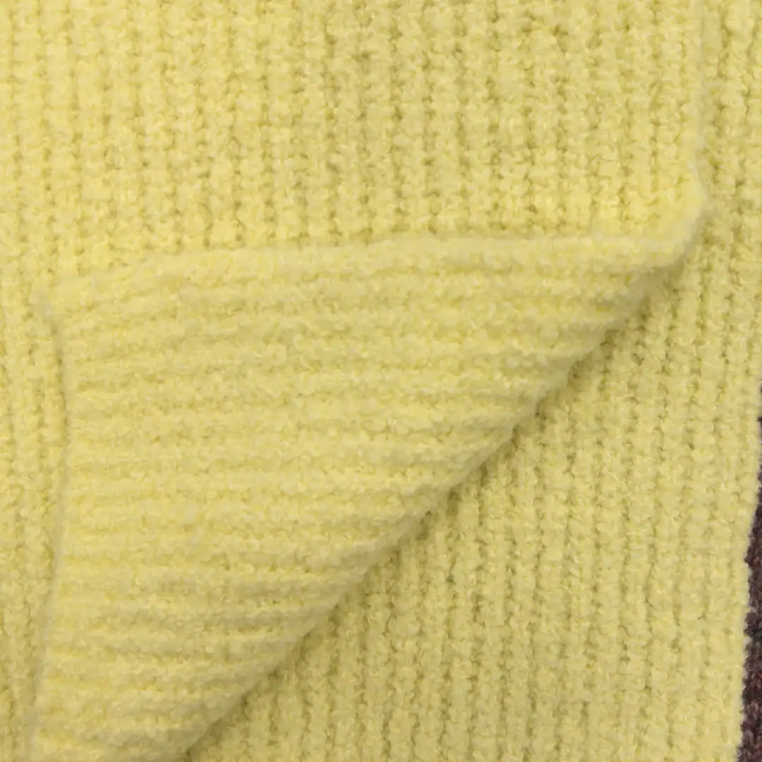 China Yarn for Jogger,Hoodie,Ladies Vest (Sweater),Open Cardigan (Sweater),Round Neck Pullover (Sweater),Crew Neck Pullover (Sweater),Crop Top Pullover (Sweater) Boucle Yarn Fancy Yarn Wool Recycled Cotton Recycled Polyester Elastane 黄色 color buy from China wholesaler bulk order at wholesale price free worldwide shipping Alibaba