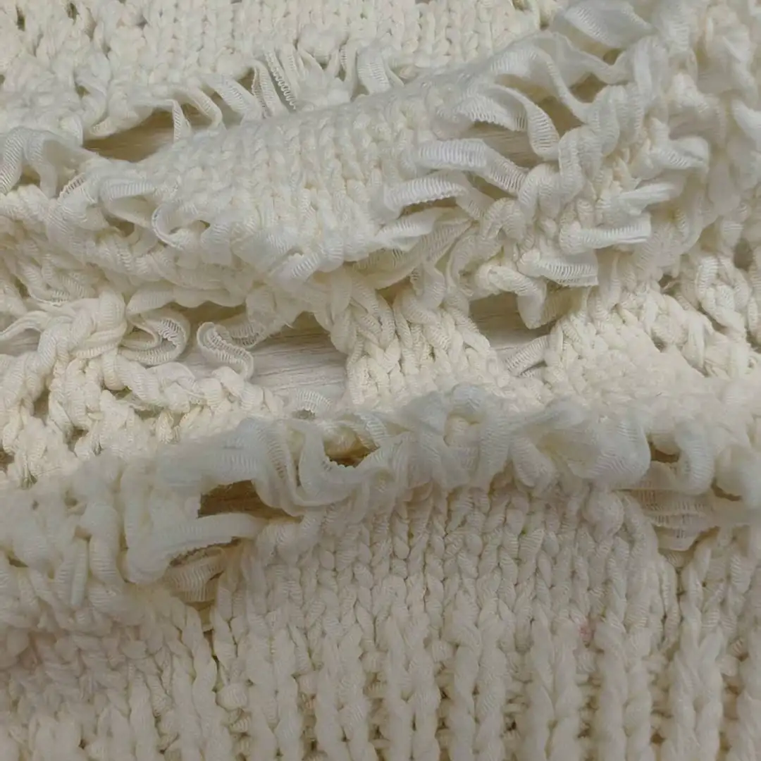 China Yarn for Open Cardigan (Sweater),Half-Zipper Cardigan (Sweater),Shirt Half Sleeve Zipper (Sweater),Knitted Jacket (Sweater) Tubular Tape Yarn Fancy Yarn Cotton Nylon off-white color buy from China wholesaler bulk order at wholesale price free worldwide shipping Alibaba