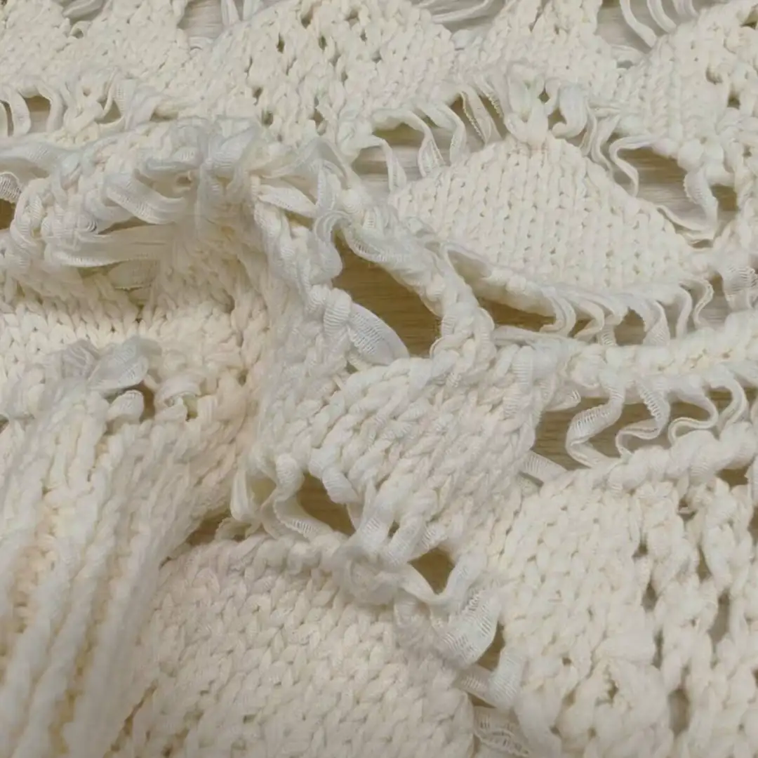 China Yarn for Open Cardigan (Sweater),Half-Zipper Cardigan (Sweater),Shirt Half Sleeve Zipper (Sweater),Knitted Jacket (Sweater) Tubular Tape Yarn Fancy Yarn Cotton Nylon off-white color buy from China wholesaler bulk order at wholesale price free worldwide shipping Alibaba