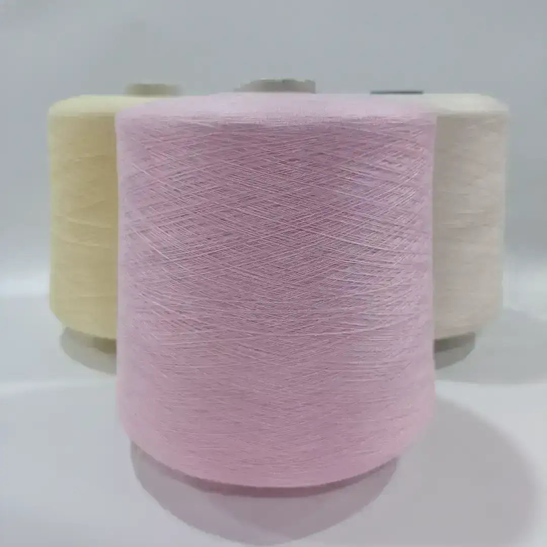 China Yarn for Shirt,T-Shirt,T-shirt (Sweater),Polo T-shirt (Sweater),Dresses (Cardigan Open) (Sweater),Dresses (Cardigan Button) (Sweater),Dresses (Pullover) (Sweater),Skirt (Sweater) Core Spun Yarn Regular Yarn Viscose PBT Nylon light yellow，pink，apricot color buy from China wholesaler bulk order at wholesale price free worldwide shipping Alibaba