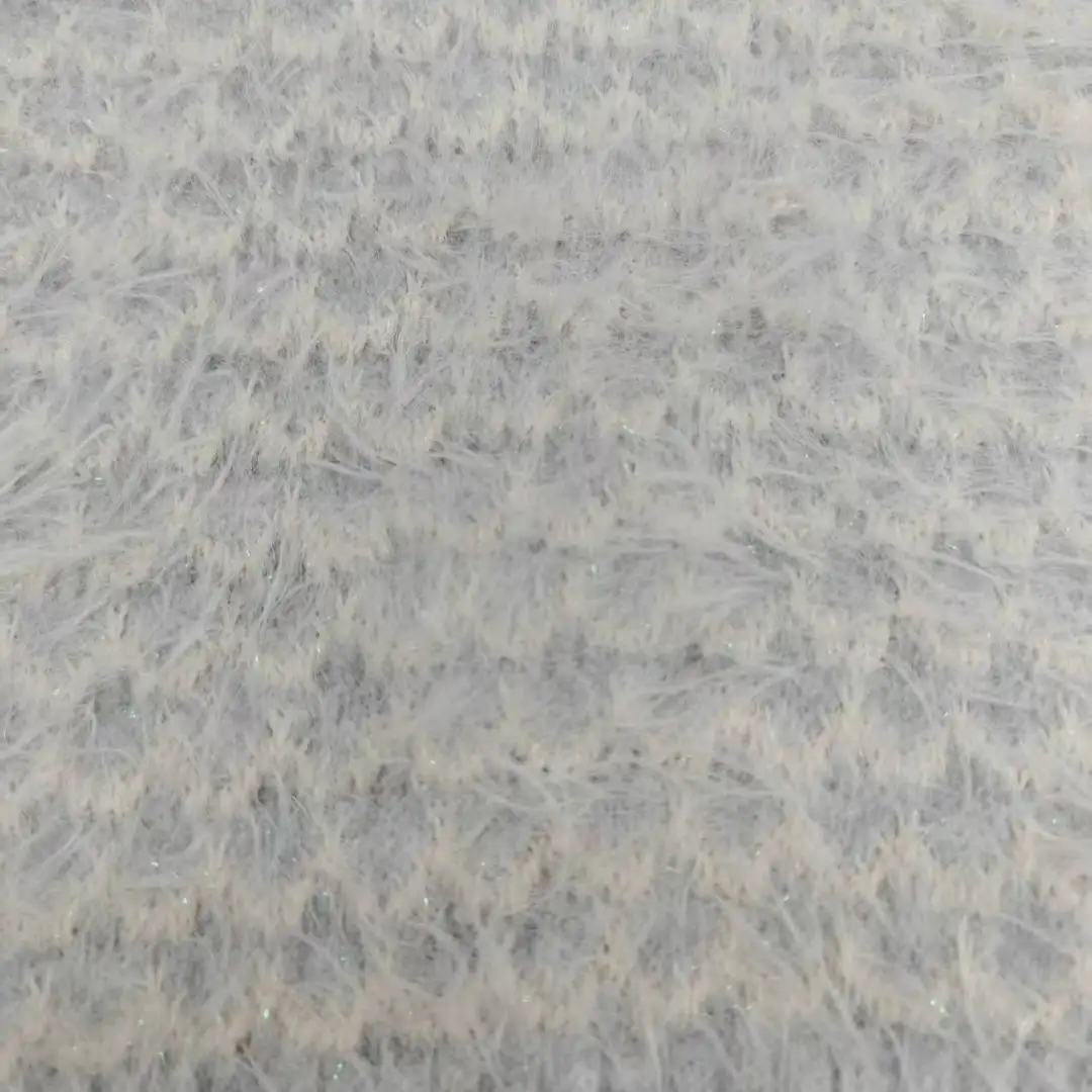 China Yarn for Crop Top,Hoodie,Open Cardigan (Sweater),Round Neck Pullover (Sweater) Cat Feather Yarn Fancy Yarn Polyester Nylon light gray color buy from China wholesaler bulk order at wholesale price free worldwide shipping Alibaba