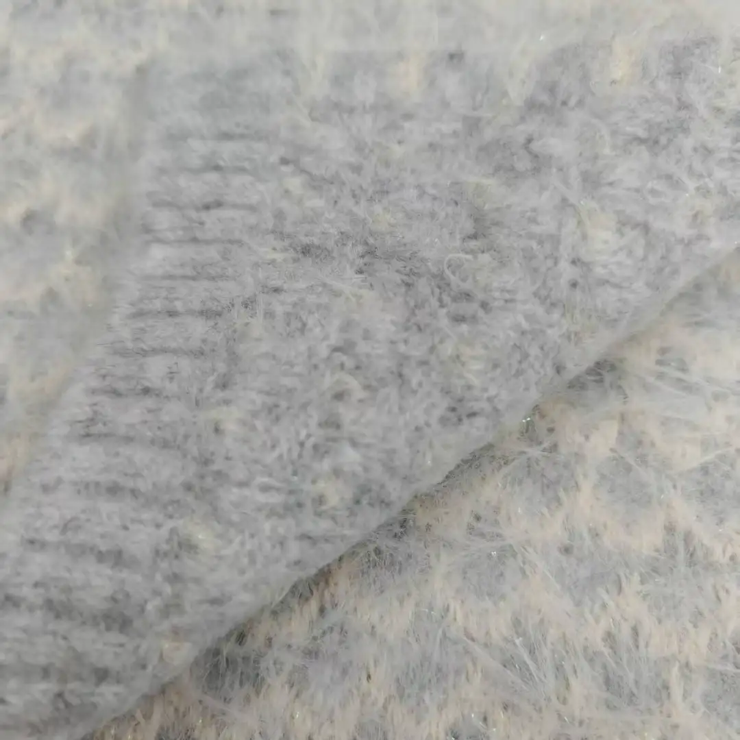 China Yarn for Crop Top,Hoodie,Open Cardigan (Sweater),Round Neck Pullover (Sweater) Cat Feather Yarn Fancy Yarn Polyester Nylon light gray color buy from China wholesaler bulk order at wholesale price free worldwide shipping Alibaba