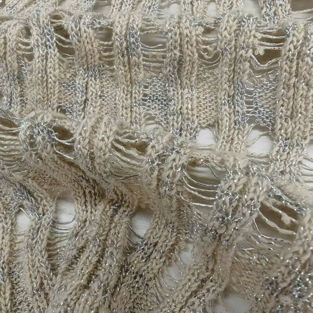 China Yarn for Crop Top,Dresses (Pullover) (Sweater),Skirt (Sweater) Knot Yarn Fancy Yarn Cotton METALLIC GOLD cream-coloured color buy from China wholesaler bulk order at wholesale price free worldwide shipping Alibaba