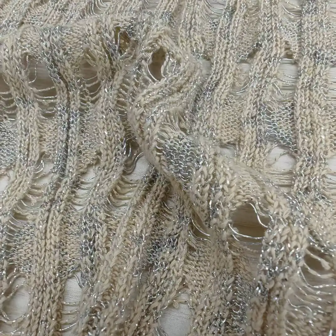 China Yarn for Crop Top,Dresses (Pullover) (Sweater),Skirt (Sweater) Knot Yarn Fancy Yarn Cotton METALLIC GOLD cream-coloured color buy from China wholesaler bulk order at wholesale price free worldwide shipping Alibaba