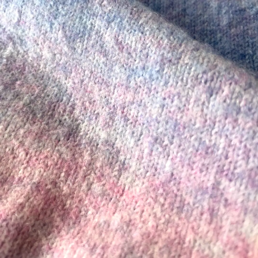 China Yarn for Crop Top,Hoodie,Ladies Vest (Sweater),Open Cardigan (Sweater),Full-Zipper Cardigan (Sweater),Knitted Trousers (Sweater),Women's Pants (Sweater),Skirt (Sweater) Mossy Yarn Fancy Yarn Acrylic Polyester Wool Pink purple color buy from China wholesaler bulk order at wholesale price free worldwide shipping Alibaba