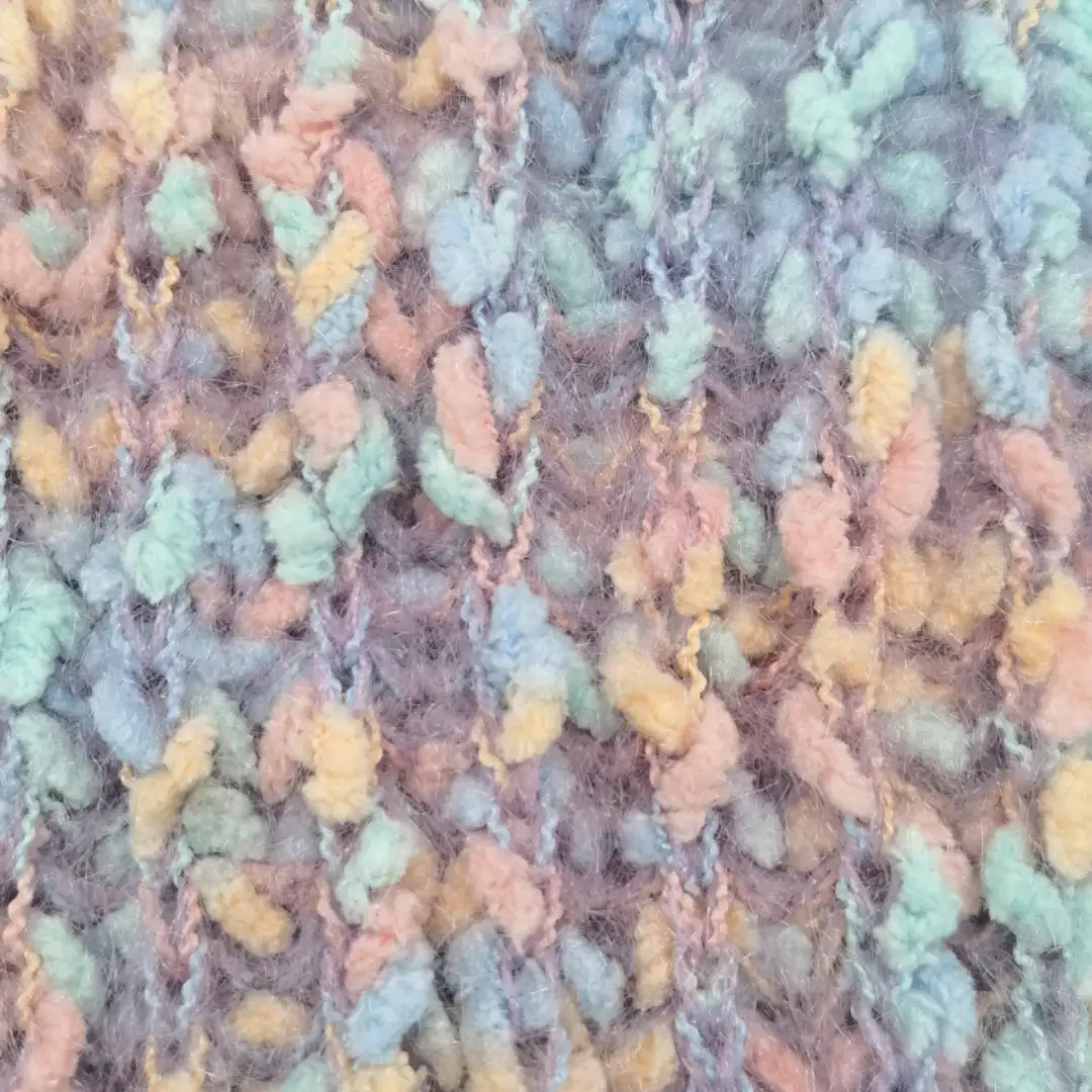 China Yarn for Ladies Vest (Sweater),Round Neck Pullover (Sweater),Dresses (Cardigan Open) (Sweater),Dresses (Cardigan Button) (Sweater) Knot Yarn Fancy Yarn Polyester pink&yellow&blue&green color buy from China wholesaler bulk order at wholesale price free worldwide shipping Alibaba
