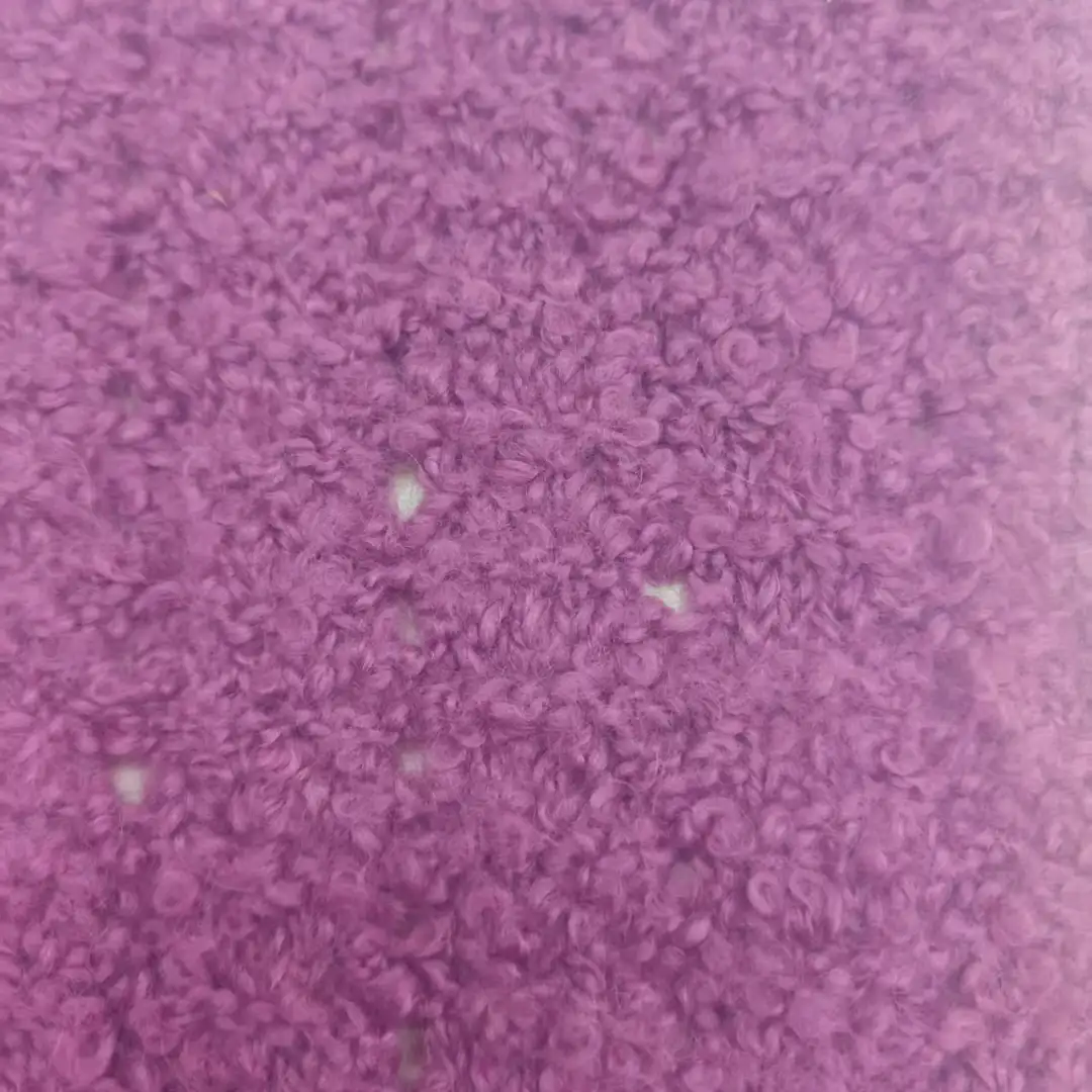 China Yarn for Open Cardigan (Sweater),Knitted Jacket (Sweater),Round Neck Pullover (Sweater),Dresses (Cardigan Open) (Sweater) Boucle Yarn Fancy Yarn Acrylic Wool Mohair violet color buy from China wholesaler bulk order at wholesale price free worldwide shipping Alibaba