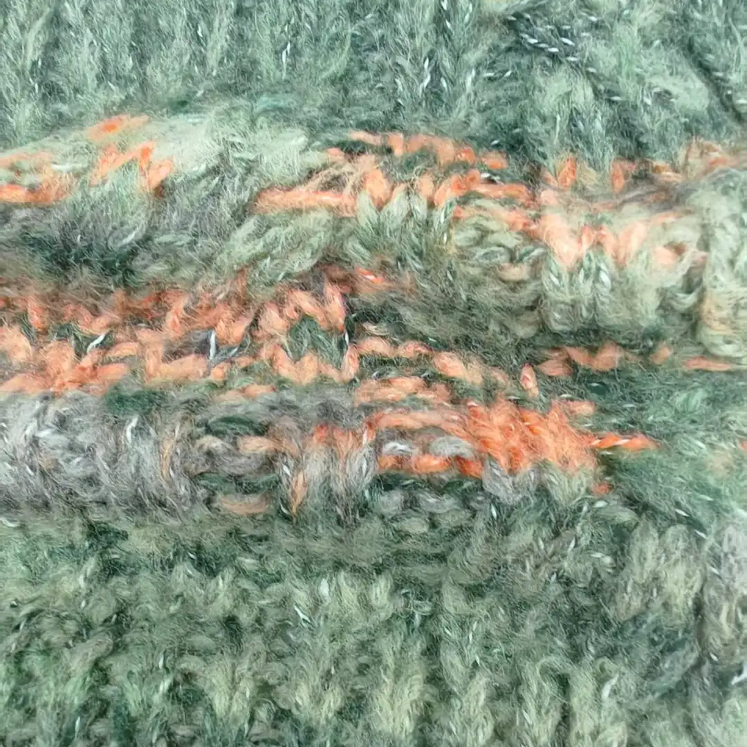 China Yarn for Crop Top,Hoodie,Open Cardigan (Sweater) Mossy Yarn Fancy Yarn Acrylic Polyester Green, gray and orange color buy from China wholesaler bulk order at wholesale price free worldwide shipping Alibaba