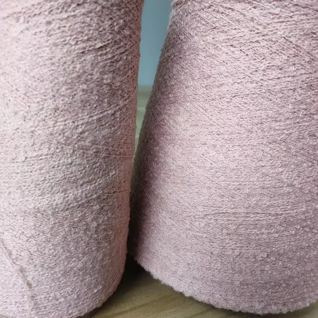 China Yarn for Ladies Vest (Sweater),Open Cardigan (Sweater),Crew Neck Pullover (Sweater),Skirt (Sweater) Boucle Yarn Fancy Yarn Acrylic Nylon Wool pink color buy from China wholesaler bulk order at wholesale price free worldwide shipping Alibaba