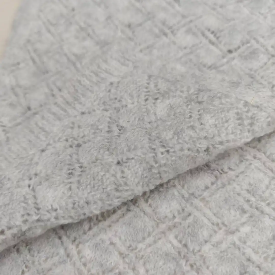 China Yarn for Tank Top,T-shirt (Sweater),Roll Neck Jumper (Sweater) Mossy Yarn Fancy Yarn Cotton Polyester Wool Elastane Gray color buy from China wholesaler bulk order at wholesale price free worldwide shipping Alibaba