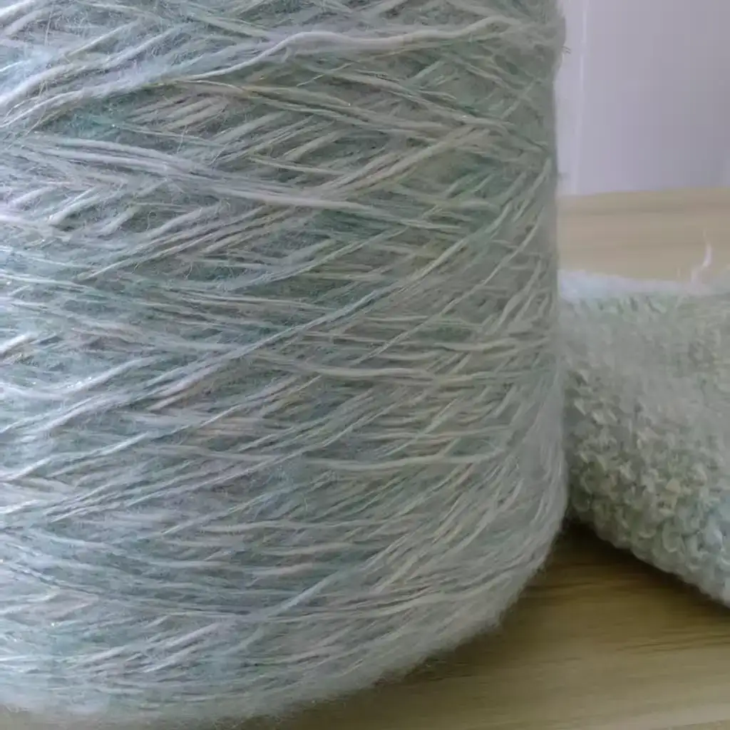 China Yarn for Round Neck Pullover (Sweater),Crew Neck Pullover (Sweater),Dresses (Pullover) (Sweater) Mossy Yarn Fancy Yarn Acrylic Wool Polyester Cotton Lurex Elastane Green color buy from China wholesaler bulk order at wholesale price free worldwide shipping Alibaba