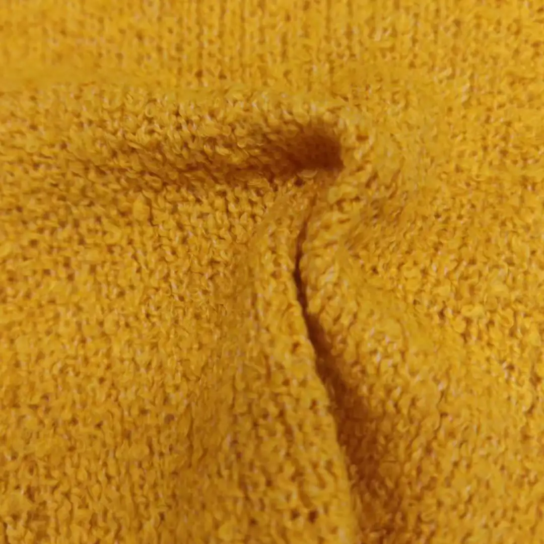 China Yarn for Dresses (Cardigan Button) (Sweater),Men's Pants (Sweater),Kids Button Cami Top (Sweater),Back Button Strappy Vest (Sweater),Tie-Front Top (Sweater) Boucle Yarn Fancy Yarn Polyester yellow color buy from China wholesaler bulk order at wholesale price free worldwide shipping Alibaba