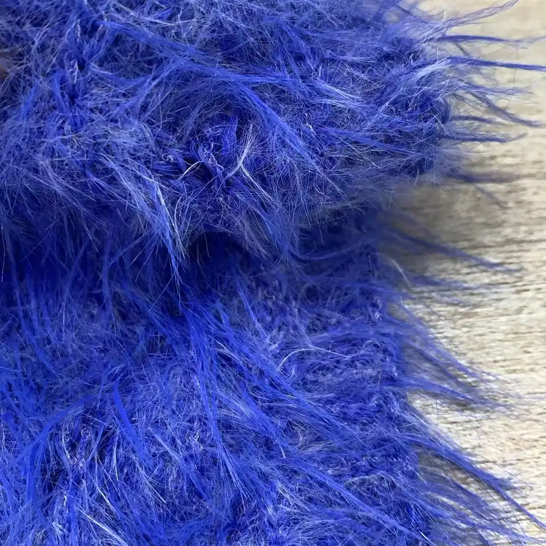 China Yarn for Round Neck Pullover (Sweater),T-shirt (Sweater),Polo T-shirt (Sweater) Cat Feather Yarn Fancy Yarn Polyamide Polyester 花蓝 color buy from China wholesaler bulk order at wholesale price free worldwide shipping Alibaba