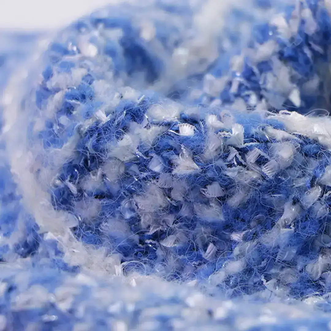 China Yarn for Open Cardigan (Sweater),Knitted Jacket (Sweater),Round Neck Pullover (Sweater) Knot Yarn Fancy Yarn Polyester Recycled Polyester Staple Fiber Acrylic Wool Elastane blue、pink color buy from China wholesaler bulk order at wholesale price free worldwide shipping Alibaba