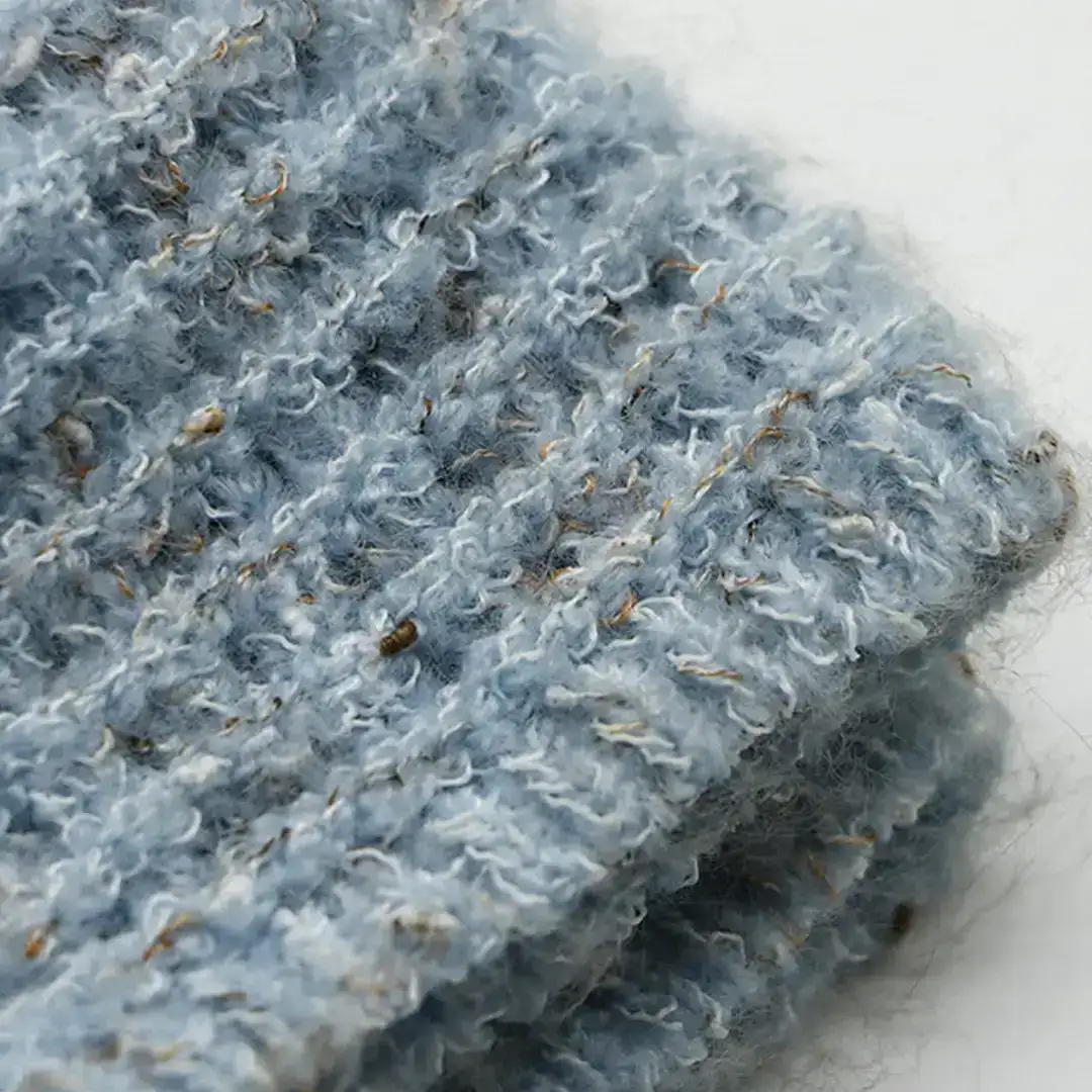 China Yarn for Open Cardigan (Sweater),Knitted Jacket (Sweater),Round Neck Pullover (Sweater) Knot Yarn Fancy Yarn Acrylic Polyester Elastane white、blue color buy from China wholesaler bulk order at wholesale price free worldwide shipping Alibaba