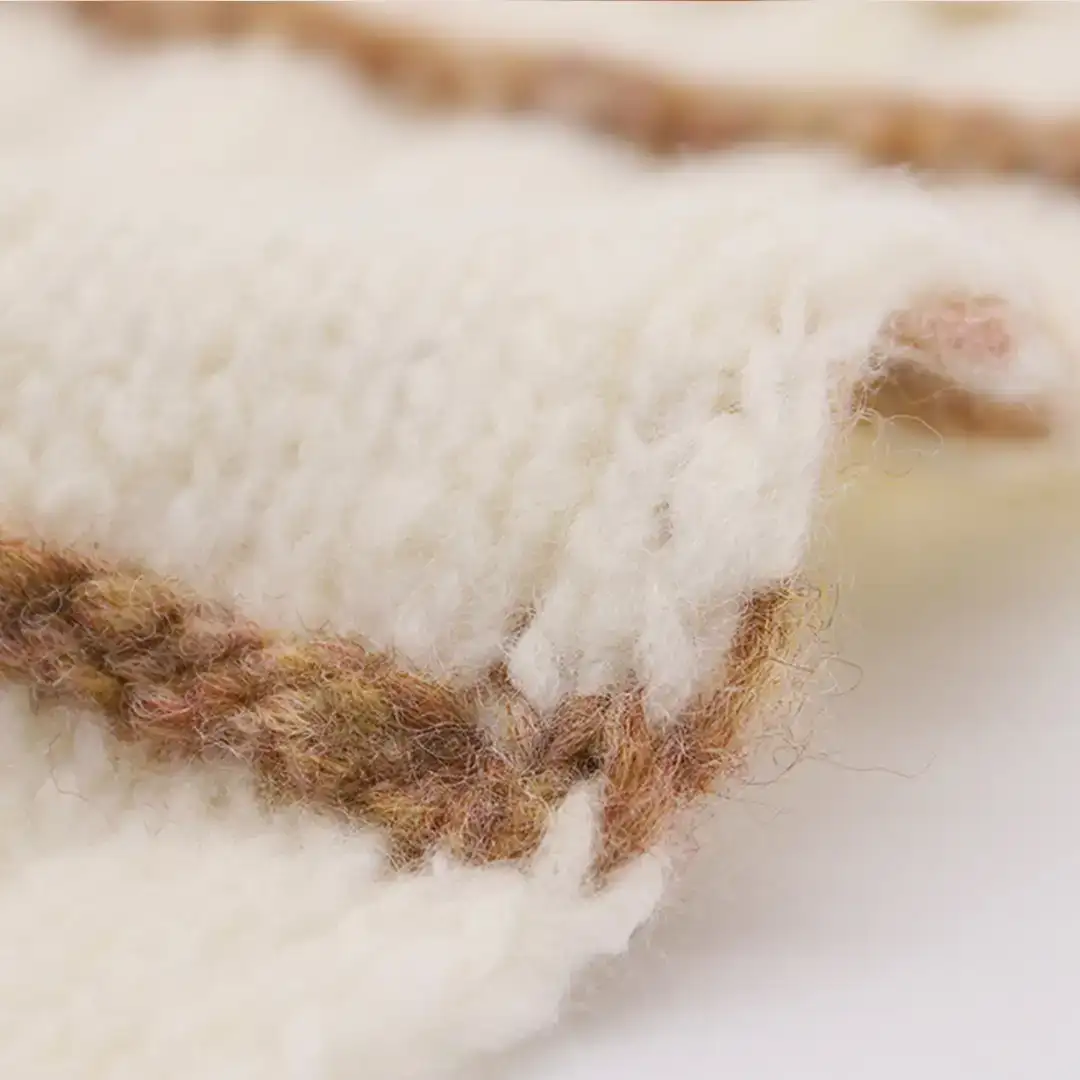China Yarn for Open Cardigan (Sweater),Knitted Jacket (Sweater),Round Neck Pullover (Sweater),Crew Neck Pullover (Sweater),Crop Top Pullover (Sweater),Knitted Trousers (Sweater) Mossy Yarn Fancy Yarn Wool Nylon Recycled Polyester apricot and brown color buy from China wholesaler bulk order at wholesale price free worldwide shipping Alibaba