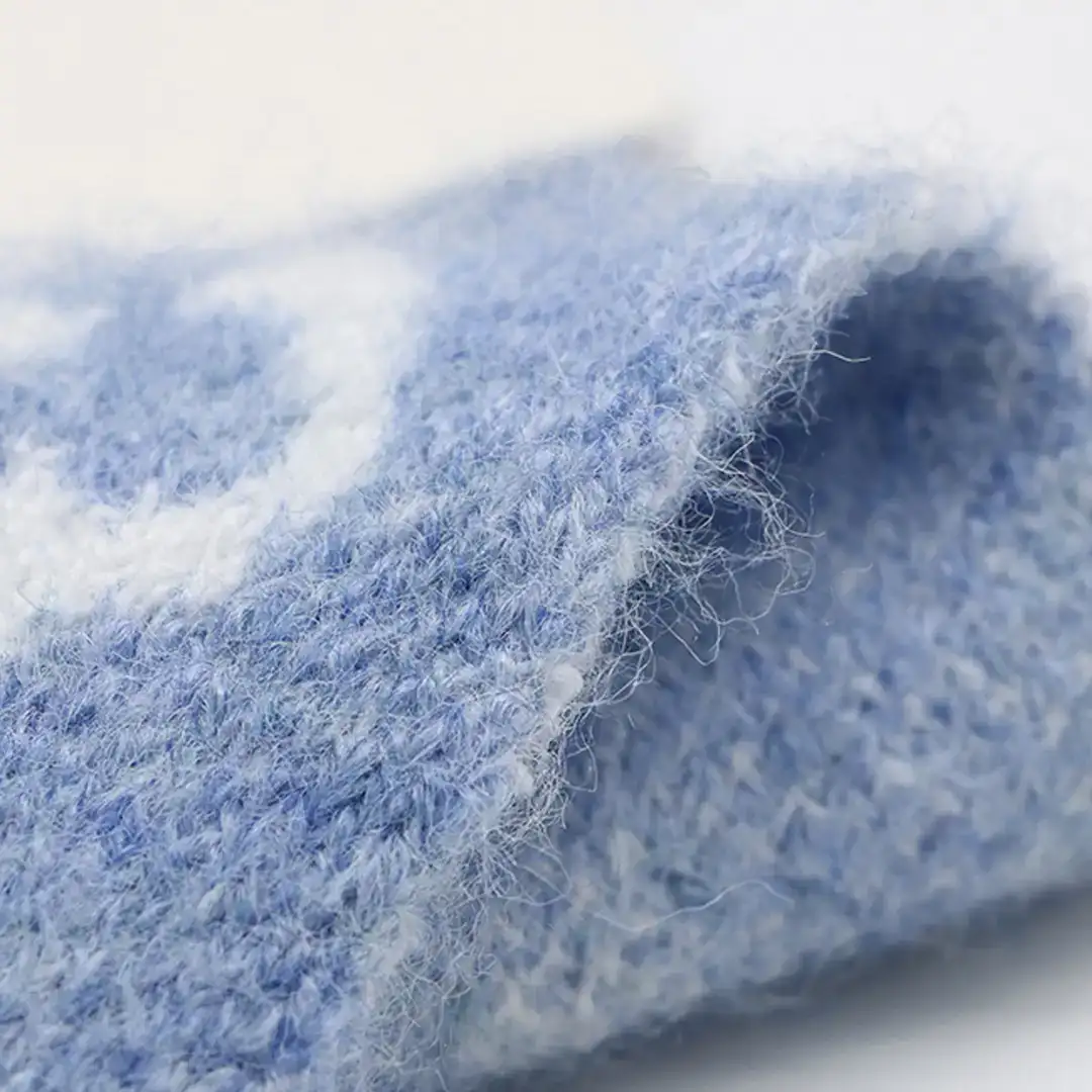 China Yarn for Open Cardigan (Sweater),Knitted Jacket (Sweater),Round Neck Pullover (Sweater),Crew Neck Pullover (Sweater),Crop Top Pullover (Sweater),Knitted Trousers (Sweater) Mossy Yarn Fancy Yarn Recycled Polyester Elastane blue and white color buy from China wholesaler bulk order at wholesale price free worldwide shipping Alibaba