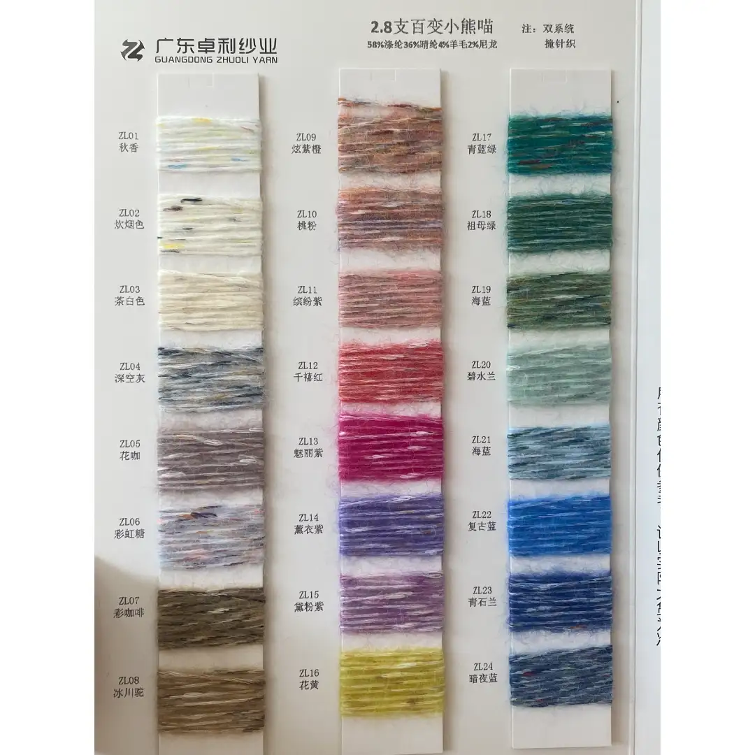 China Yarn for Crop Top,Open Cardigan (Sweater),Full-Zipper Cardigan (Sweater),Half-Zipper Cardigan (Sweater),Round Neck Pullover (Sweater),Crew Neck Pullover (Sweater),Crop Top Pullover (Sweater) Mossy Yarn Fancy Yarn Polyester Acrylic Wool Nylon 渐变色 color buy from China wholesaler bulk order at wholesale price free worldwide shipping Alibaba