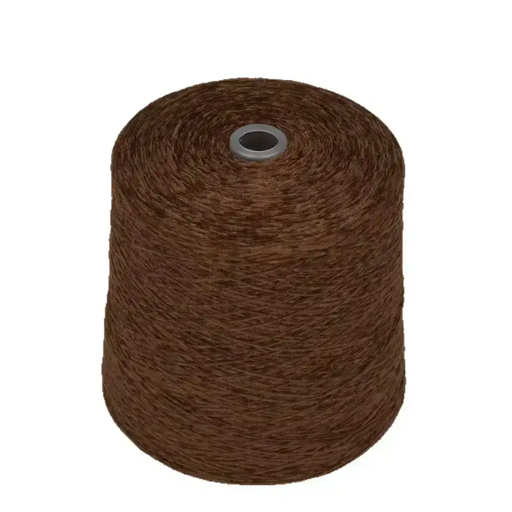 China Yarn for Ladies Vest (Sweater),Open Cardigan (Sweater),Crew Neck Pullover (Sweater) Shiny Chenille Fancy Yarn Polyester 棕色 color buy from China wholesaler bulk order at wholesale price free worldwide shipping Alibaba