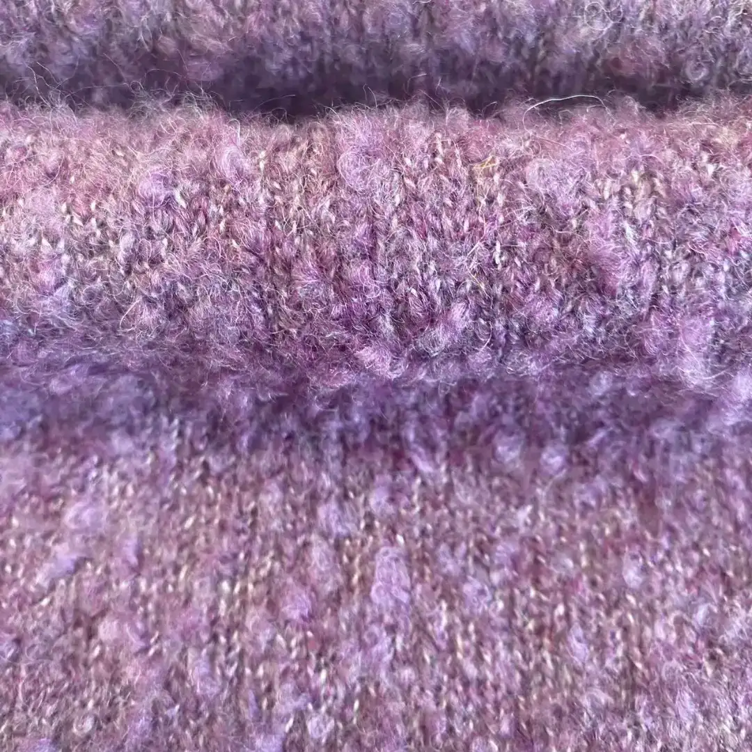 China Yarn for Open Cardigan (Sweater) Boucle Yarn Fancy Yarn Recycled Polyester Polyester Acrylic Wool Elastane 紫色 color buy from China wholesaler bulk order at wholesale price free worldwide shipping Alibaba