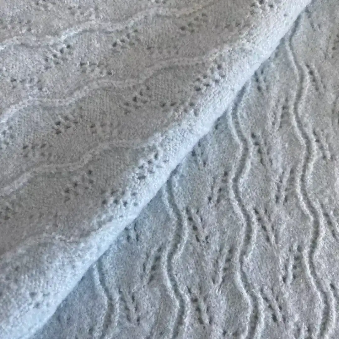 China Yarn for Open Cardigan (Sweater) Mossy Yarn Fancy Yarn Recycled Polyester Polyester Elastane 浅蓝 MY2406029 color buy from China wholesaler bulk order at wholesale price free worldwide shipping Alibaba