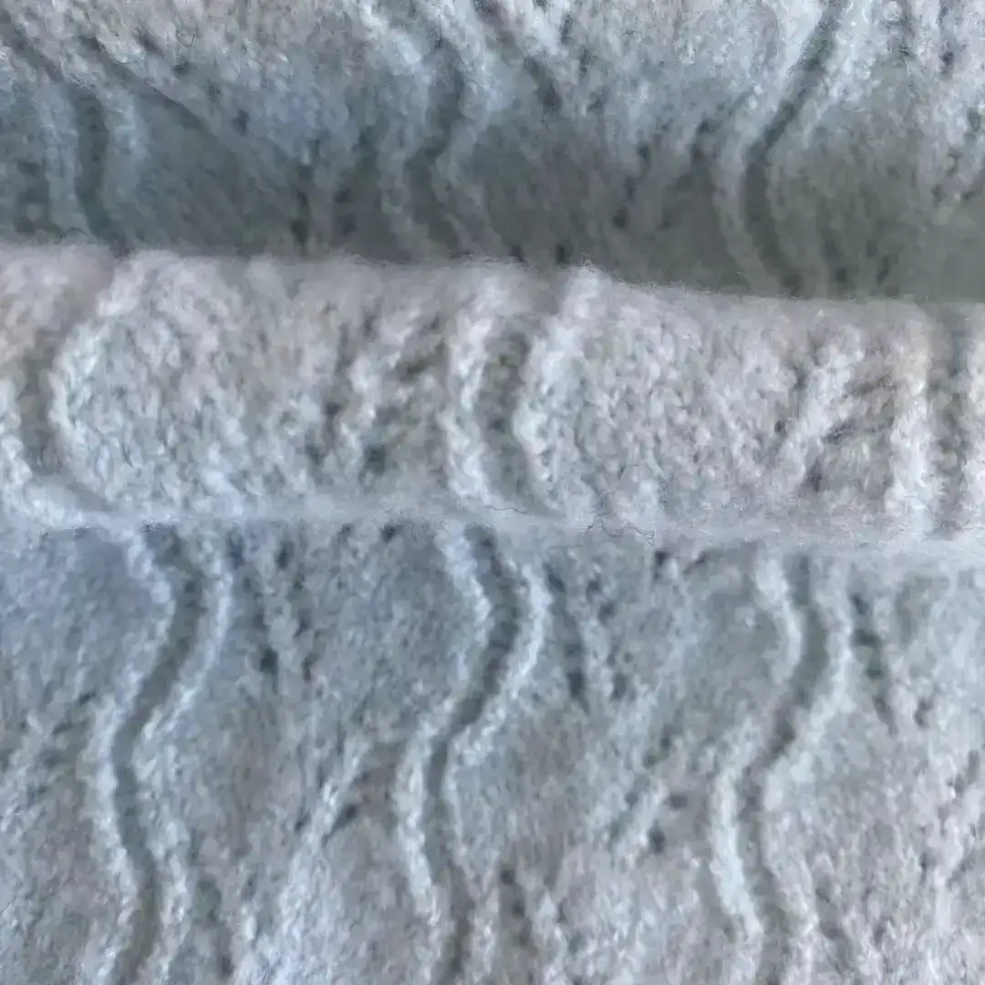 China Yarn for Open Cardigan (Sweater) Mossy Yarn Fancy Yarn Recycled Polyester Polyester Elastane 浅蓝 MY2406029 color buy from China wholesaler bulk order at wholesale price free worldwide shipping Alibaba