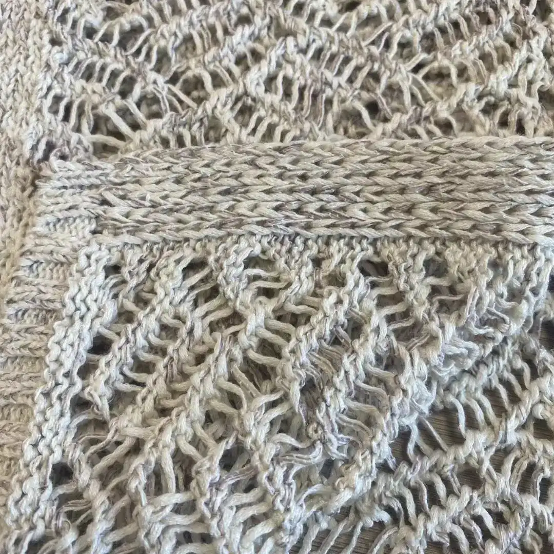 China Yarn for Open Cardigan (Sweater) Flat Tape Yarn Fancy Yarn Cotton Polyester Cream color buy from China wholesaler bulk order at wholesale price free worldwide shipping Alibaba