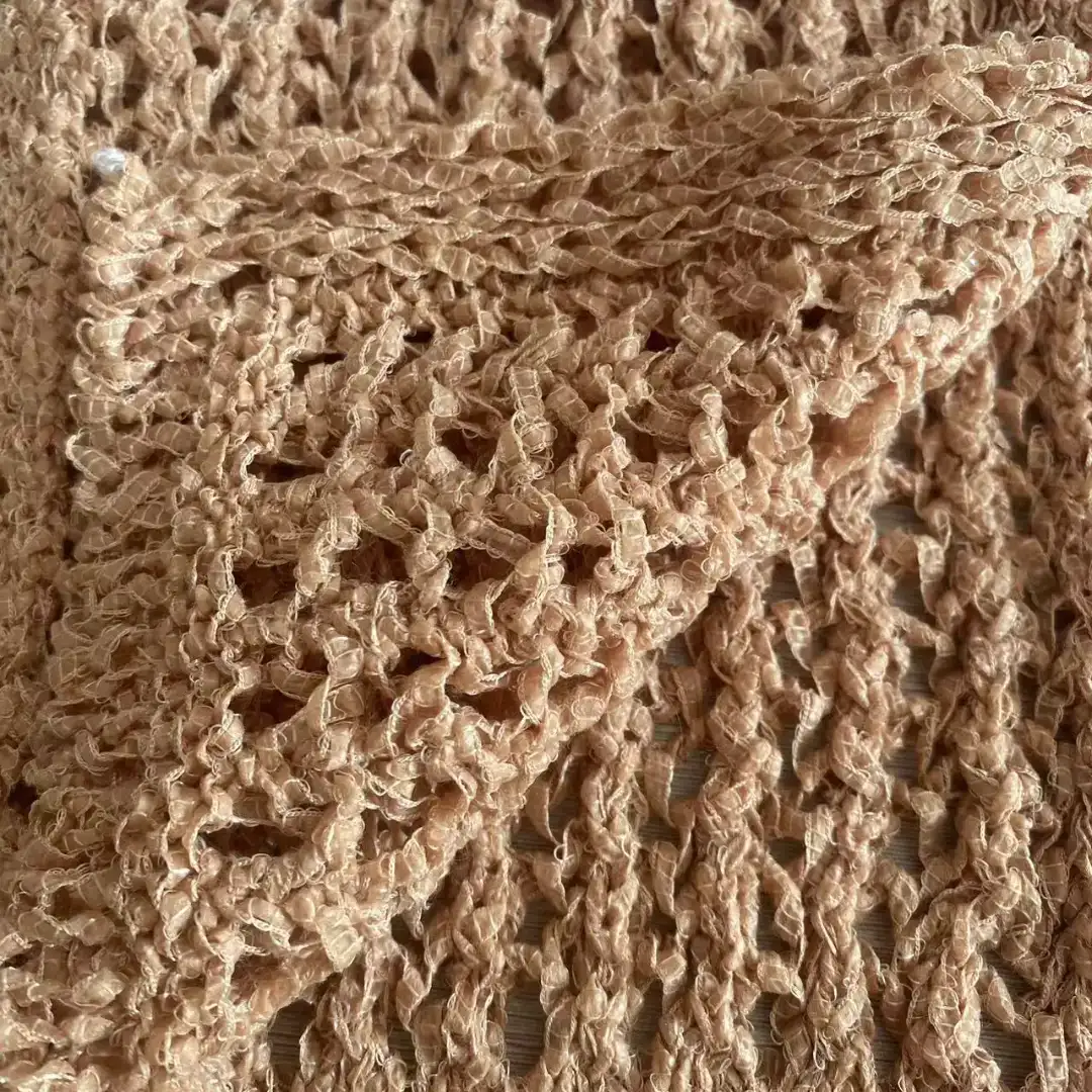 China Yarn for Open Cardigan (Sweater) Tubular Tape Yarn Fancy Yarn Polyester BROWN color buy from China wholesaler bulk order at wholesale price free worldwide shipping Alibaba