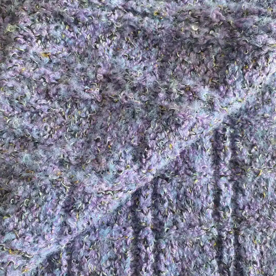 China Yarn for Open Cardigan (Sweater) Boucle Yarn Fancy Yarn Acrylic Polyester Nylon Wool Lurex purple color buy from China wholesaler bulk order at wholesale price free worldwide shipping Alibaba