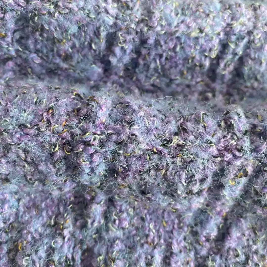 China Yarn for Open Cardigan (Sweater) Boucle Yarn Fancy Yarn Acrylic Polyester Nylon Wool Lurex purple color buy from China wholesaler bulk order at wholesale price free worldwide shipping Alibaba