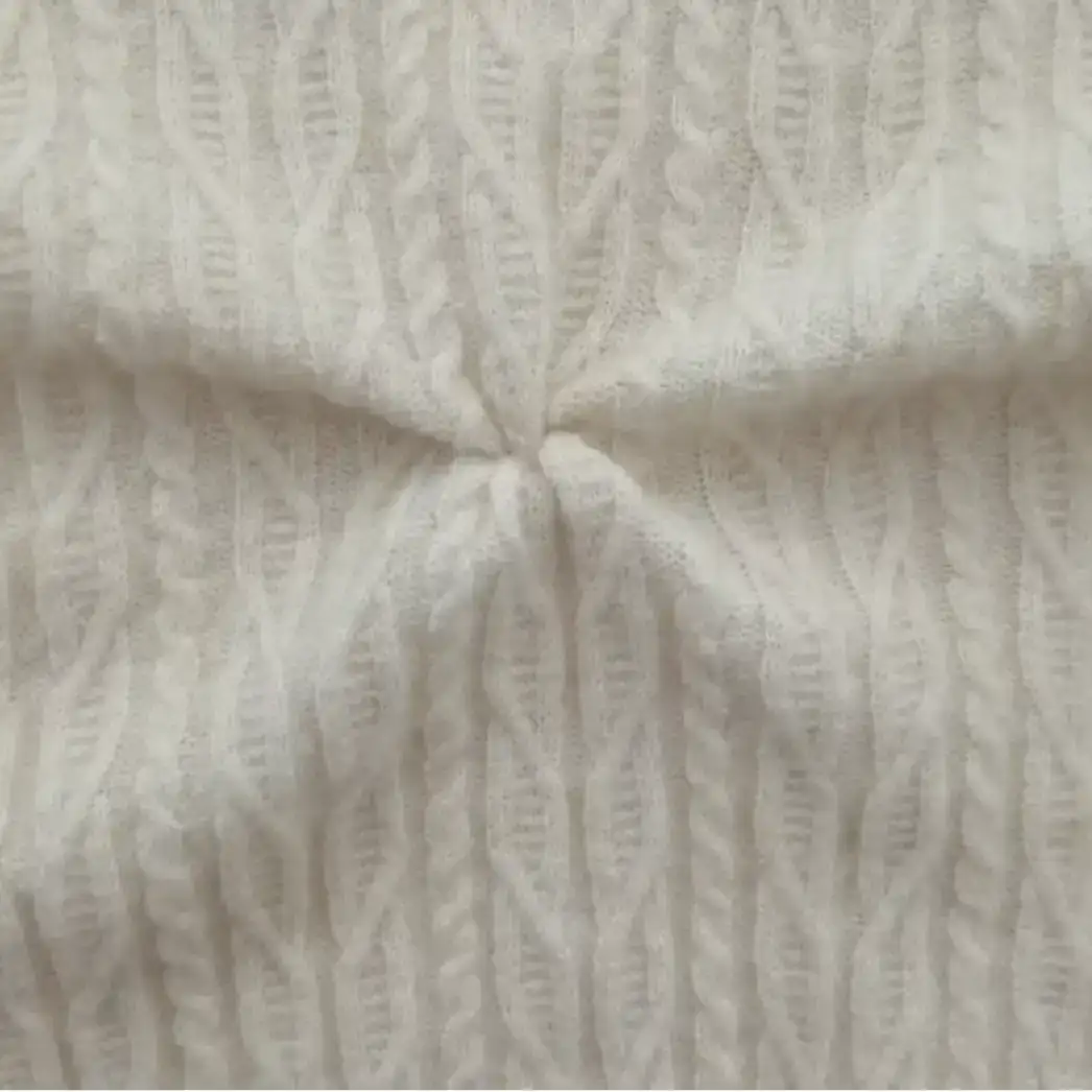 China Yarn for Shirt Long Sleeve Zipper (Sweater),Round Neck Pullover (Sweater),Roll Neck Jumper (Sweater),Buttonless Cardigan (Sweater) Mossy Yarn Fancy Yarn Recycled Polyester Polyester Wool Elastane Camel Ivory color buy from China wholesaler bulk order at wholesale price free worldwide shipping Alibaba