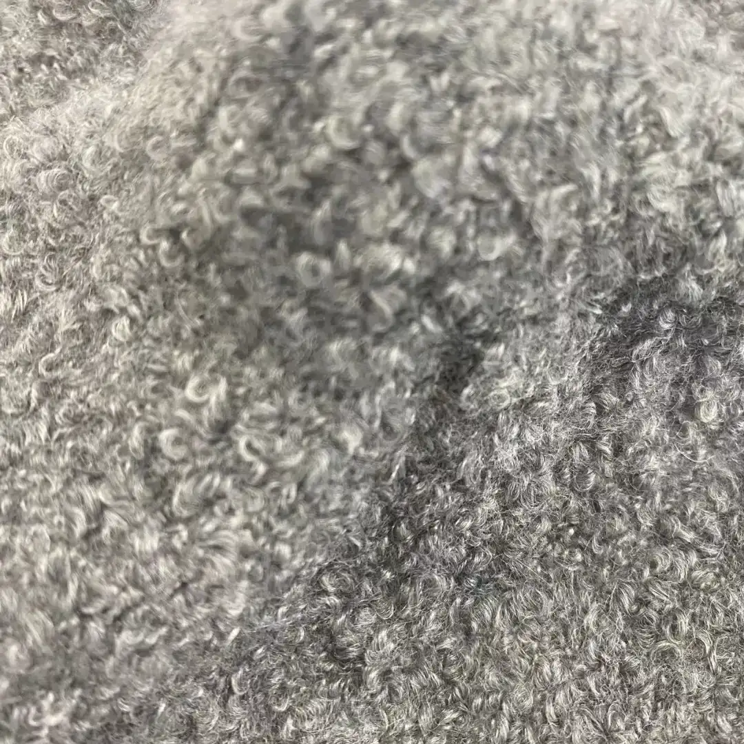 China Yarn for Open Cardigan (Sweater) Boucle Yarn Fancy Yarn Recycled Polyester Polyester Wool Elastane GREY color buy from China wholesaler bulk order at wholesale price free worldwide shipping Alibaba