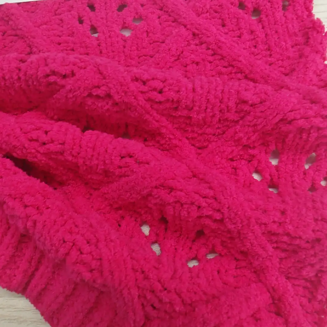 China Yarn for Open Cardigan (Sweater),Half-Zipper Cardigan (Sweater),Round Neck Pullover (Sweater),Crop Top Pullover (Sweater) Matt Chenille Fancy Yarn Recycled Polyester Pink color buy from China wholesaler bulk order at wholesale price free worldwide shipping Alibaba