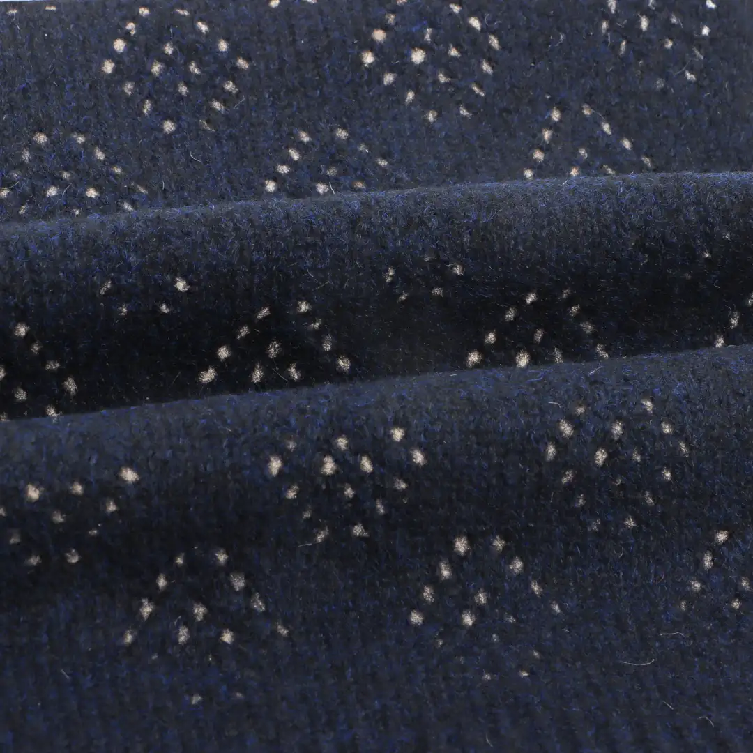 China Yarn for Polo Shirt,Crop Top,Full-Zipper Cardigan (Sweater),Half-Zipper Cardigan (Sweater) Mossy Yarn Fancy Yarn Recycled Polyester Acrylic Wool Spandex Navy blue color buy from China wholesaler bulk order at wholesale price free worldwide shipping Alibaba