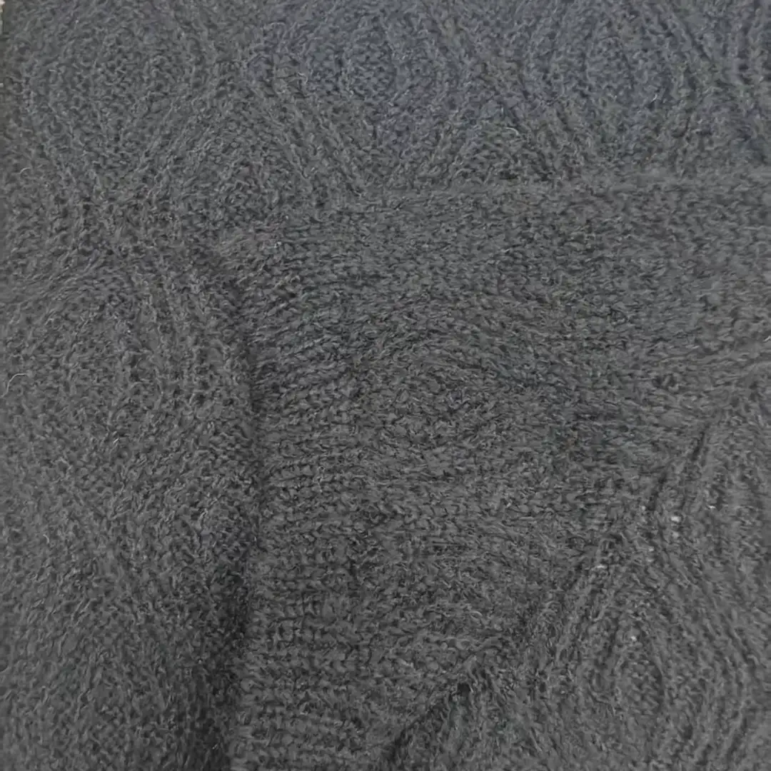 China Yarn for Crop Top,Open Cardigan (Sweater),Half-Zipper Cardigan (Sweater),Crop Top Pullover (Sweater) Mossy Yarn Fancy Yarn Acrylic Recycled Polyester Spandex BLACK color buy from China wholesaler bulk order at wholesale price free worldwide shipping Alibaba