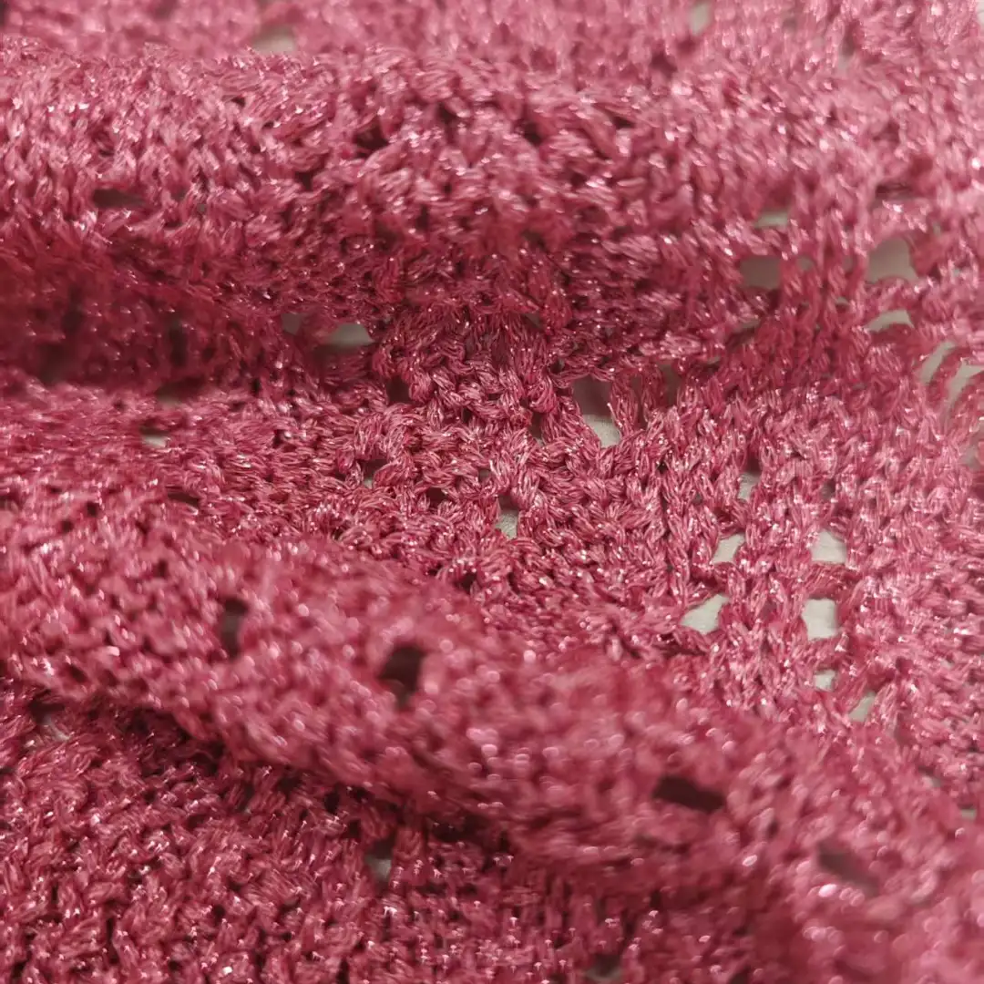 China Yarn for Crop Top,Skirt (Sweater) Tubular Tape Yarn Fancy Yarn Lurex Pink color buy from China wholesaler bulk order at wholesale price free worldwide shipping Alibaba