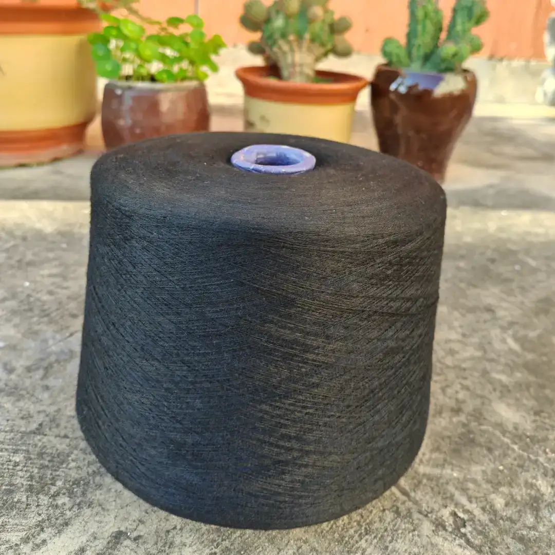 China Yarn for Ladies Vest (Sweater),Men’s Vest (Sweater) Core Spun Yarn Regular Yarn Polyester Nylon black color buy from China wholesaler bulk order at wholesale price free worldwide shipping Alibaba